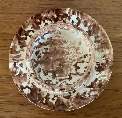 Signed Handcrafted Pottery Ceramic Candle Holder Trinket Dish, View more