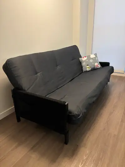 Convertible Futon Sofa Bed — Dark Grey, View more