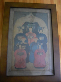 Cadre représentant photo famille ancestrale asiatique ---