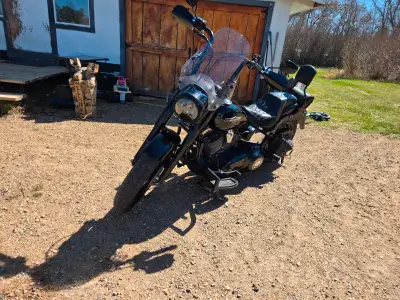 Great bike in good condition! Low kms, 96ci, Aftermarket pipe, 12" bars, 21" front tire, thunder max...