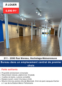 Bureau / Office a louer 6 890pc, Hochelaga - Metro Prefontaine