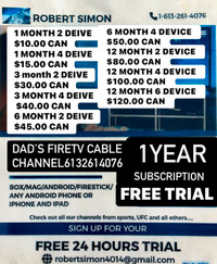 FREE TRIAL FOR ANDROID BOX, FIRE STICK, MAG, DREAMLINK, FORMULER