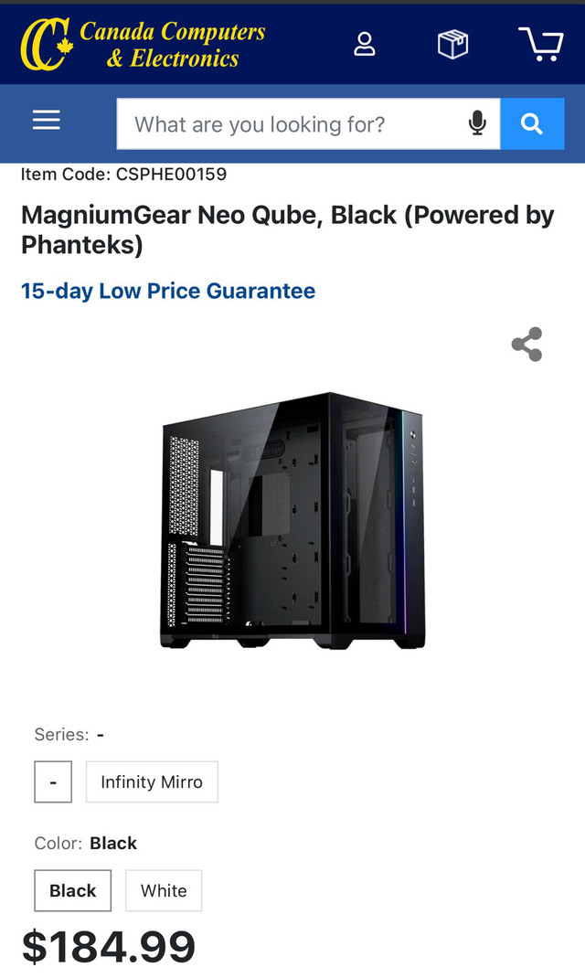 MagniumGear Neo Qube, Black (Powered by Phanteks) Gaming PC Case in System Components in Oakville / Halton Region - Image 3