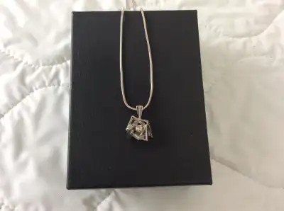 White Gold Solitaire Pendant &Chain, View more
