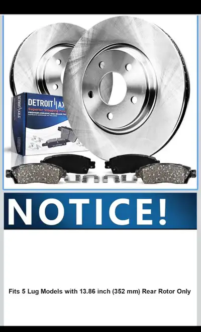 Brand new in box Detroit Axle - Rear Brake Kit for Dodge Ram 1500 Durango Chrysler Aspen Brake Rotor...