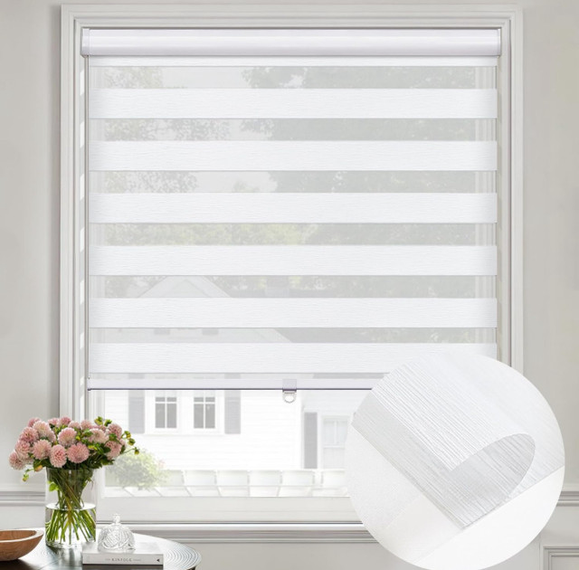 Cordless Zebra Blinds Shades with Dual Layer Roller, 35”W X 64”H in Window Treatments in London