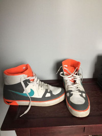 Nike Flight AC Leather High Top Sneakers Mens Size 10.5 Neon $90