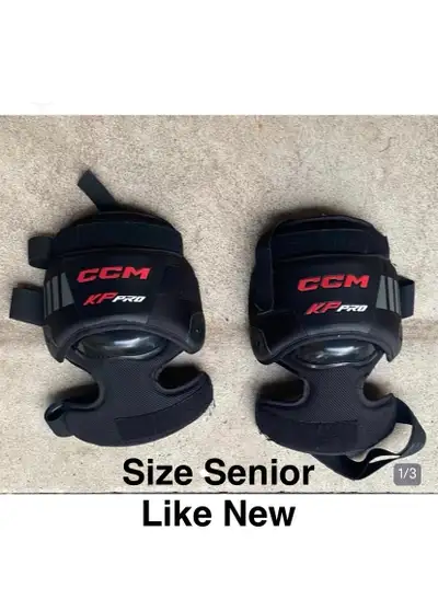 CCM KP Pro Knee Pads Senior Goalie - Large - Like New !, View more
