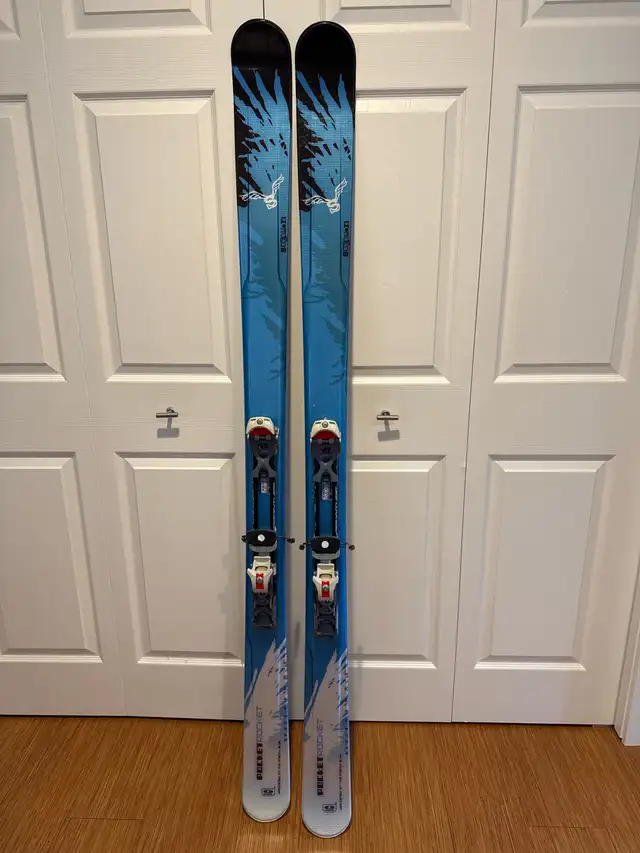Salomon Pocket Rockets with Pure Backcountry Bindings,  G3 skins in Ski in Banff / Canmore - Image 2