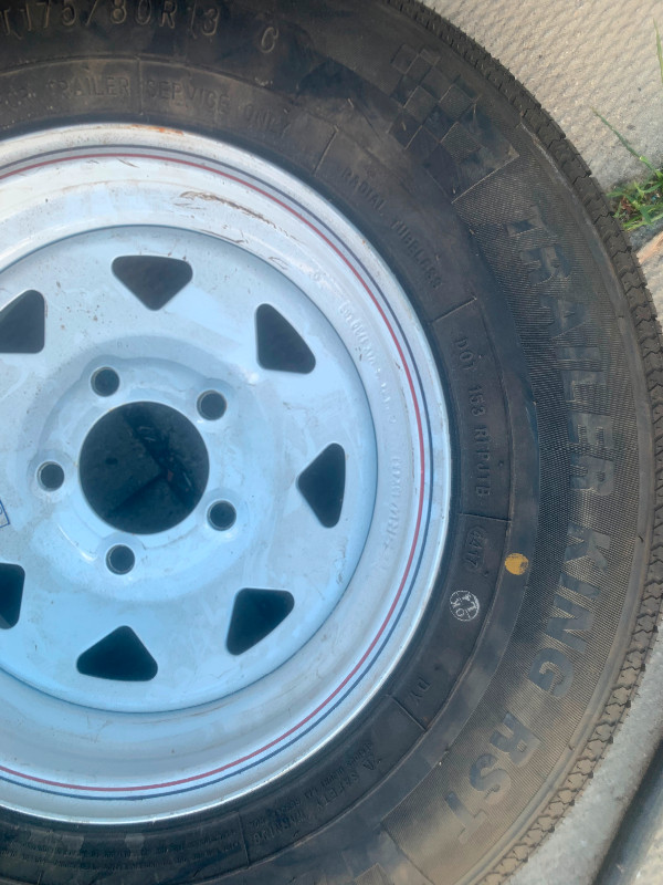 Trailer tire , New, st175/80/13, 5 bolts, $100 in Travel Trailers & Campers in Edmonton - Image 3