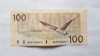 Billet de Banque du Canada 100 Cent Dollars 1988 Knight-Thiessen