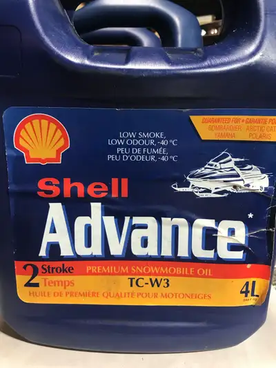 I have three 4-litre jugs of Shell Advance 2-Stroke Premium Snowmobile Oil TC-W3 for sale, perfect f...