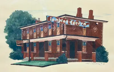 Framed Architectural Print 'Lambton Tavern' (Signed “Crighton”), View more