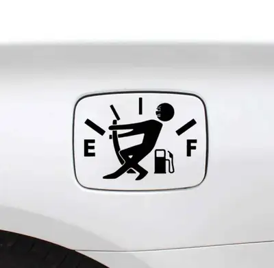 Vinyl stickers in 2 colours, black & white. 5 1/2" x 3 3/4"