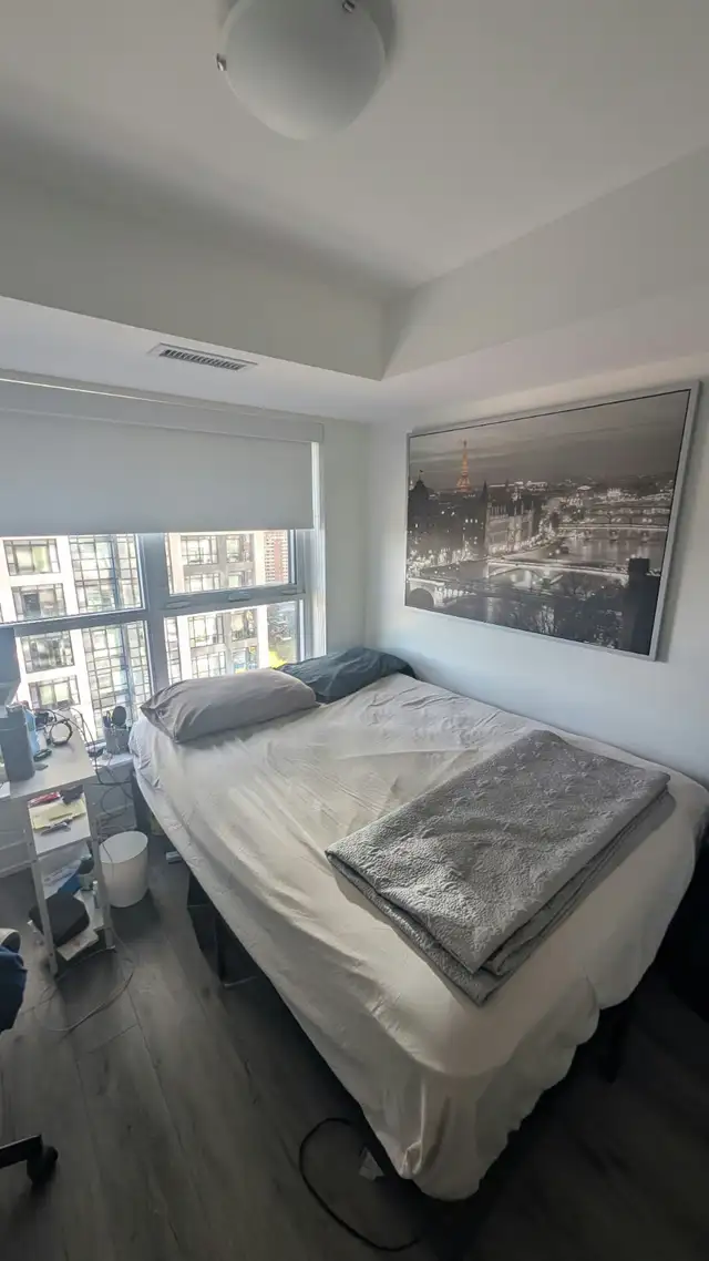Queen Bed + Thick Mattress — $150 for Both