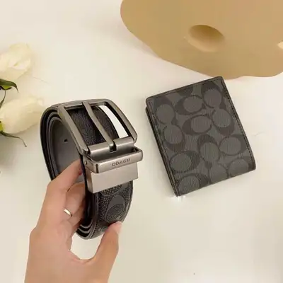 brand new gift set MEN Coach Belt and Wallet Set, View more