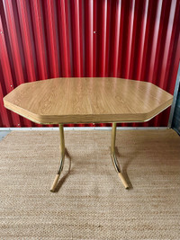MCM Oak and Brass Dining Table
