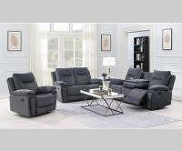 Brand New Fabric Gray Recliner Sofa Set 3+2+1
