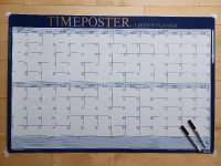 Erasable 4-month wall calendar.