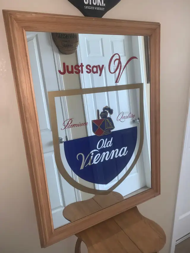 Vintage Huge Old Vienna OV beer bar sign mirror excellent in Arts & Collectibles in Calgary - Image 6
