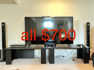 Full Tv set (TV, Wii remotes, Sound system), View more