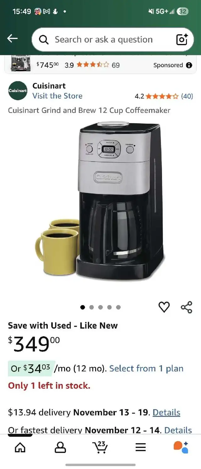 Cuisinart Coffee Maker64352291357825120