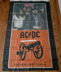 AC/DC SUPER HUGE FABRIC FLAG WITH BON SCOTT!!