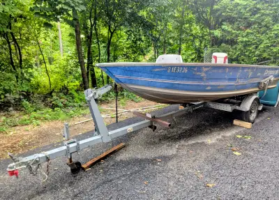 Up for sale is a solid 14-foot Princecraft aluminum utility boat paired with a freshly serviced, roa...