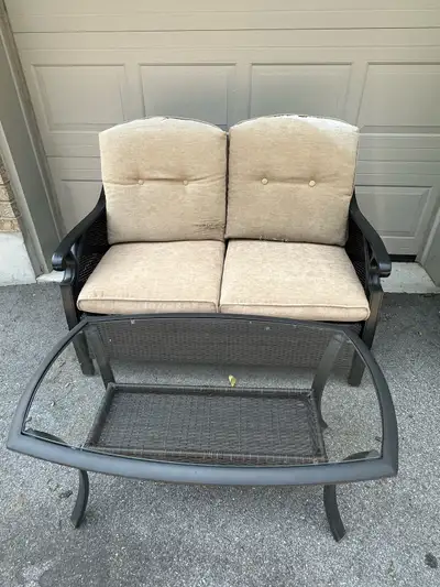 Patio Love Seat and Table, View more