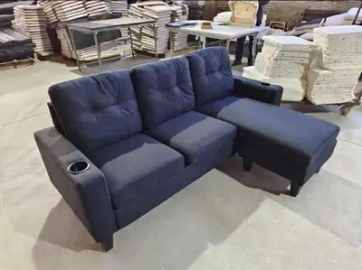 Black sectional available new, View more