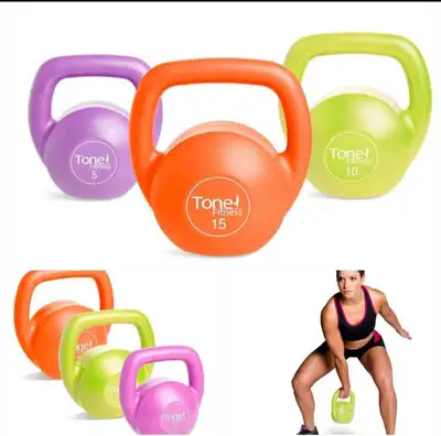 Tone Fitness 5lb, 10lb, 15lb Kettlebell Body Trainer Set (30lbs), View more