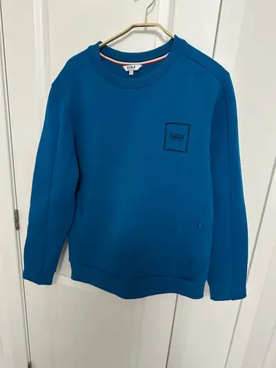 Aigle crewneck sweatshirt, blue, size L, zip side pockets, View more