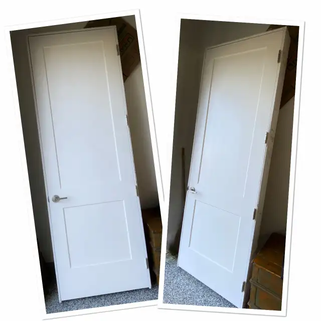 Brand new 8ft. SOLID CORE Shaker style wood door(No Hardware)