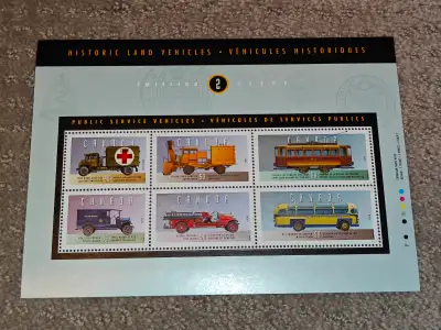 I am selling a Canada Stamp Souvenir Sheet Historic Land Vehicles (Issue 2) in excellent condition....