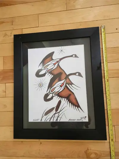 I am selling this lovely vintage framed art print titled 'Flight' by Norman Knott, which is in good...