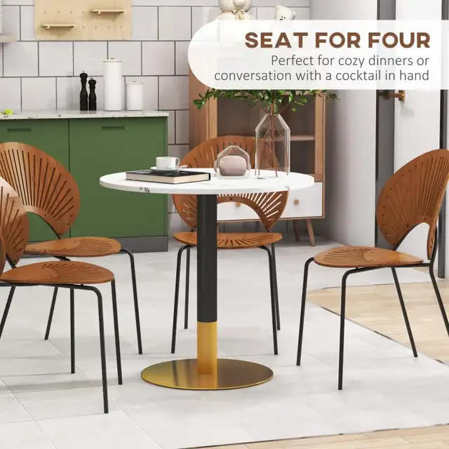 Round Dining Table, Modern Dining Room Table with Faux Marble  in Dining Tables & Sets in Markham / York Region - Image 5