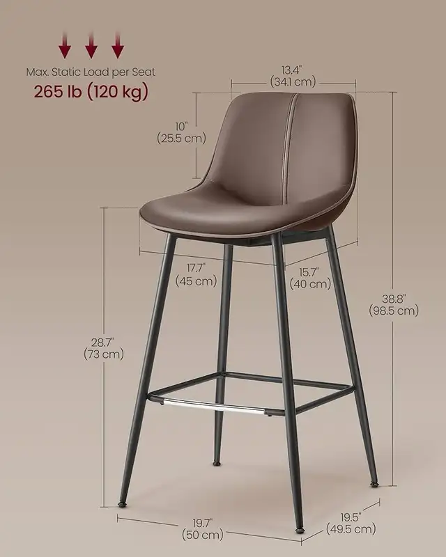 Bar Height Bar Stools with Back, Ergonomic Backrest, Synthetic L in Chairs & Recliners in Markham / York Region - Image 3