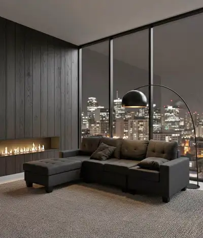 Sectional Couch Black , View more