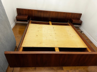 Mid century rosewood queen size floating bed 