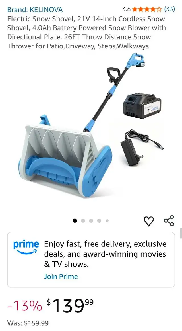 Electric Snow Shovel, 21V 14-Inch Cordless Snow Shovel in Snowblowers in City of Toronto - Image 6
