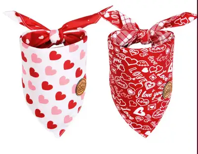 Brand new 2 pack Crowned Beauty dog bandanas fit medium to x-large. Each bandana has a reversible de...