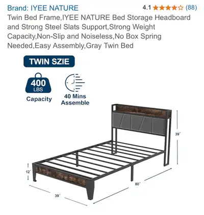 Twin Bed Frame, View more