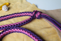 Purple/pink braided paracord neck rope