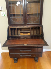 Antique 1920's Oak Secretary Desk / Cabinet