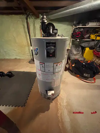 40 Gallon Bradford white power vented water heater, View more