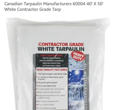 White Tarpaulin 40x50 Contractor Grade, View more