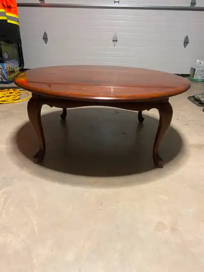 Gibbard 36 inch Queen Anne round solid cherrywood coffee table., View more