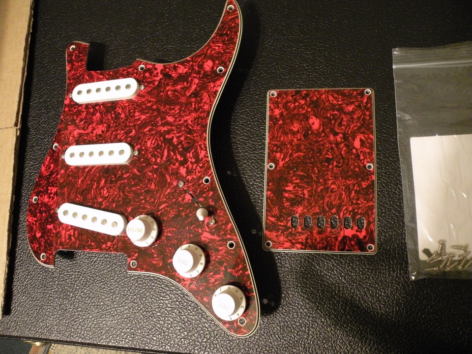 Stratocaster Loaded Tortoise Shell Pickguard, Black Empty Pickgd ...