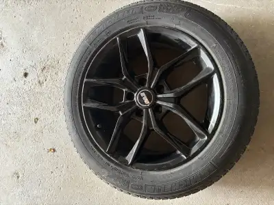 A sets of tires with rims. 225/55R17 tires size. OE PLUS EVO MATTE BLACK WHEELS | 17X7.5 | 5X114.3 |...