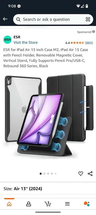 Compatibility: only for iPad Air 13 Inch M2; models: A2898, A2899，not compatible with any other iPad...